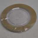 Textured Gold Rope Rim Plastic Charger Plates - 13" (Pack of 4) - Elegant & Durable for Entertaining, Dining, and Decor