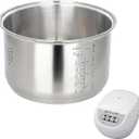 Rice Cooker 10 Cup Inner Pot Compatible with Tiger JBV-A18U Only,Non-Stick 304 Stainless Steel,Rice Cooker Rplacement Pot,Dishwasher Safe
