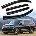 Tape-On Rain Guards Window Visor Fit for 2016-2022 Honda Pilot Window Vent Deflector Visors 4 Pcs-94557