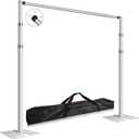 FUDESY Pipe and Drape Stand Kit, 10x10ft Heavy Duty Adjustable Metal Backdrop Frame for Photography, Wedding Parties, Decoration (Silver)