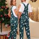Mens Overalls Christmas Bib Coveralls Women Halloween Jumpsuit Stocking Stuffers for Adults (Small, Green)