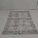 Carper for bedroom or room. Machine Washable Modern Rug Kitchen Soft Faux Wool Stain Resistant Non-Slip Ultra-Thin Low-Pile Geometric Carpet for Entrance Bedroom Living Room (23x35 inch Grey)