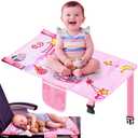 Toddler Airplane Bed, Toddler Airplane Travel Essentials, Plane Seat Extender for Kids, Portable Plane Travel Bed for Long Flight Flying (Pink)