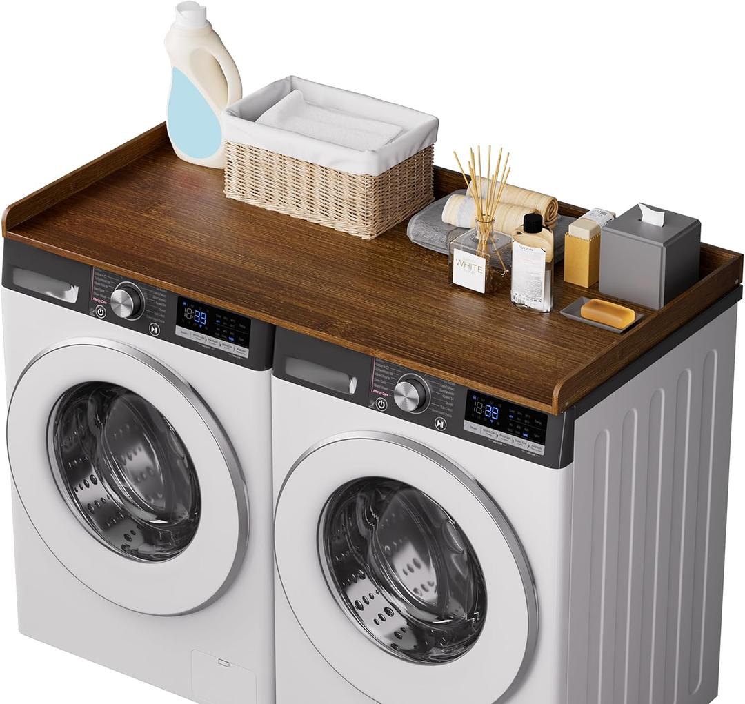 Washer Dryer Countertop,54" W×27.5" D,Walnut, 1 Tier