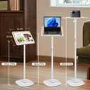 Adjustable Floor Book Stand Height From20'-67‘ and Angle, Music Stand,Reading Stand for Tablet Bibles, Recipes, Cooking, Books Wooden Display Rack,Stable Portable with Clip