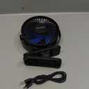 Gaiatop Portable Clip on Fan Battery Operated, Small Powerful 3 Speed Quiet 360 Rotate, USB Rechargeable Mini Personal Cooling Fan for Desk Table Home Office Stroller Camping Women Gifts Black Blue