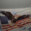 TAR TAR STUDIO Bald Eagle Wall Art: American Flag Canvas Picture, 24x16 inches, Patriotic Painting for Home Decor