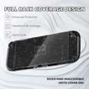 PlayVital Protective Case for Nintendo Switch 2 with Stand | Ultra-Slim Dockable Hard Shell, Split Joycon Cover, Button Caps & Thumb Grips | Clear Series, Clear Glitter Silver
