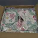 patdrea French Green Floral Curtains,94 Inch Long 2 Panels Set Semi Sheer Curtain with Grommets,Vintage Country Print Toile Linen Curtains Suitable for Kitchen,Living Room,Bedroom,53"*94"