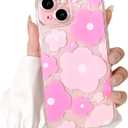 LeYi for iPhone 15 Pro Max Case: with Tempered Glass Screen Protector [2 Pcs]+ Full Camera Lens Protection,Love Heart Plating Girly Cute Luxury Soft TPU Shockproof Case for 15 Pro Max,Purple + Compatible for iPhone 15 Plus Case Cute Clear Oil Flower Floral Design for Girls Women Soft TPU Shockproof Protective Girly for iPhone 15 Plus-Pink Flower + Akeivare Compatible for iPhone 15 Case Cute Clear Flower
