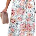 Dokotoo Womens Strapless Dresses Casual Summer High Waist Side Split Flowy Boho Maxi Dress (Large, Multicolor 1)