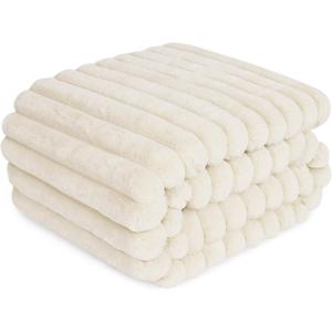 Waterproof Dog Blanket for Bed, Luxury Plush Washable Large Dogs Blankets for Furniture Protection, Super Soft Calming Pet Blanket for Indoors (Cream, 60"x80")