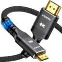 Highwings Mini HDMI to HDMI Cable 6FT, 4K 60Hz High Speed HDMI to Mini HDMI Cable Male Bi-Directional 2.0 Cord, for HDTV, Tablet, Camera and Camcorder [Aluminum Shell, Nylon Braided] Black