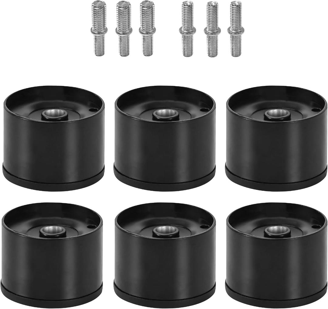 2 Inch Metal Bed Legs Replacement for Adjustable Bed Base Frame, Short Screw in Furniture Legs Set of 6