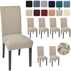 Aertiavty Chair Covers for Dining Room Set of 6 Kitchen Chair Seat Covers, Dining Room Chair Covers Chair Slipcover Parsons Chair Covers, Taupe