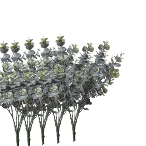 Welcome Logo Flowers Luxury Eucalyptus Stem, 3 Pcs Branches Artificial Flower Bouquet, Suitable for Wedding Flowers, Home Flower Decoration Arrangement (NO VASE) for Party and Wedding Decoration