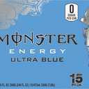 Monster Energy Ultra Blue, Sugar Free Energy Drink, 16 Ounce (Pack of 15) (EXP 07/12/25)