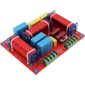 3 Way Crossover, 400W Adjustable 4-8 Ohm 3 Way One High & Two Low Frequency Divider, HiFi Speaker Crossover