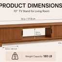 HealSmart 70" Mid Century TV Stand for TVs up to 80", Fluted TV Stands, Entertainment Center with Storage, TV Consoles for 65/75/80 Inch TV, Wood Television Media Cabinet for Living Room, 70IN