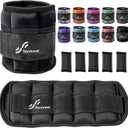 Sportneer Adjustable Ankle Weights 1 Pair 2 4 6 8 10 Lbs Leg Weight Straps for Women Men, Weighted Ankle Weights Set for Gym,Fitness, Workout,Walking, Jogging,1-5 lbs Each Ankle, 1 Pair 2-10 lbs (Black)