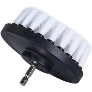 Drill Brush 5 inch Soft Bristle White Quick Change Shaft