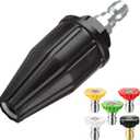 YAMATIC Pressure Washer Turbo Nozzle Tips, 360 Rotating Turbo with 5 Spray Nozzles, 3000 PSI 4.0GPM with 1/4" Quick Connector Compatible with Ryobi, Greenworks, Craftsman, Troybilt, Simpson