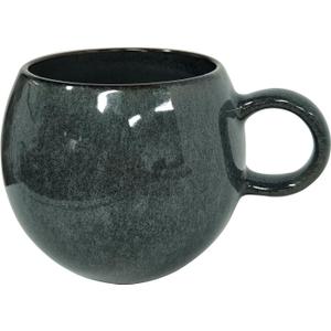 16 oz Large Ceramic Coffee Mug, Lead-Free Big Round Coffee Cup with Handle, Vintage Tea Cup for Home Office, Microwave & Dishwasher Safe, Grayish Blue