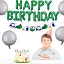 Golf Birthday Party Decorations Happy Birthday Letter Balloons Banner Men Boys Green Sport Themed Party Decoration Foil Mylar Golf Ball Balloons for Kids and Adults (Green)