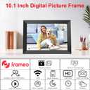 Digital Picture Frame, Frameo 10.1 Inch WiFi Electronic Photo Frame, 1280x800 HD IPS Touch Screen, Auto-Rotate, Wall Mountable, Easy Setup to Share Moments Instantly via Frameo App, Gifts for Mom (Black)