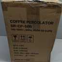 SYBO SR-CP-50B Commercial Grade Stainless Steel Percolate Coffee Maker Hot Water Urn for Catering, 50-Cup 8 L, Metallic