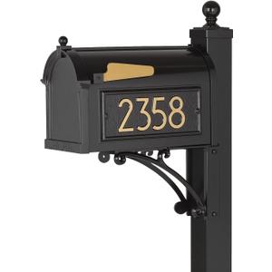 Whitehall Personalized Whitehall Capitol Mailbox with Side Address Plaques and Post Package