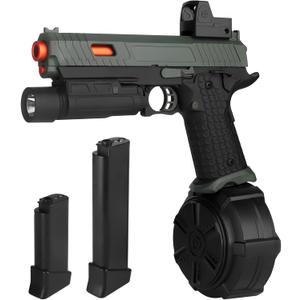 Gel Blaster Toys X5,Full Auto Splatter-Blaster for Ages 14 & Up and Adults with Drum,Long Hopper,Safety Light and Goggles for Activities Team Game (Green)