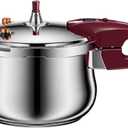 Stainless Steel Pressure Cooker 80KPA, Cookware Pressure Canner Rice Cooker with Safety Valve Devices, Compatible with Gas & Induction Cooker (6L)