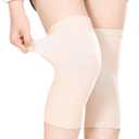 JUMISEE (One Pair Cotton Knee Sleeves for Knee Support, Circulation Improvement & Pain Relief Compression Knee Brace (Small, Complexion)