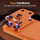 Jeluse Compatible with iPhone 17 Pro Camera Lens Protector, Strong Adhesion Full Coverage Metal Aluminum Alloy Ultra Clarity Tempered Glass Camera Screen Protector