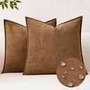 Kevin Textile Waterproof Decorative Pillow Covers Brown 20x20 Inch Pack of 2 Soft Boucle Textured Throw Pillowcases Elegant Accent Pillows for Couch Sofa Chair Bed Home Decor Indoor Outdoor