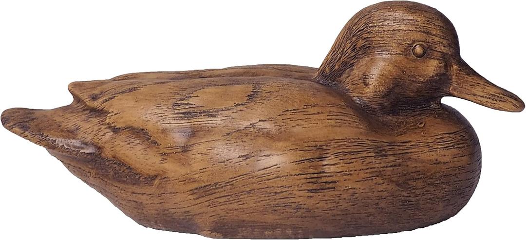 Hymmah Wooden Texture Duck Home Decor Statue Rustic Home Decorations for Living Room, Boho Sculpture Resin Animal Collectible Figurines for Indoor Decor (Brown)