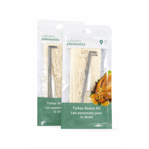 Turkey Basics Kit: Make the Perfect Turkey, Includes Pop-up Timer, Stuffing Bag, Twine & 6 Stainless Steel Turkey Lacers 2 pack