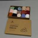 Vitalizart Chiffon Silk Ribbon 1 1/2 Inch x 75 Yd Handmade Frayed Edge Assorted Ribbons for Gift Wrapping Bridal Bouquets Baby Shower Wedding Invitations