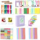 Instant Camera Accessories Bundle Compatible with Fujifilm Instax Mini 12 11 Camera Include Mini Photo Album,Film Frames,Wall Hang Frames,Border Stickers,Corner Stickers (Lilac Purple)