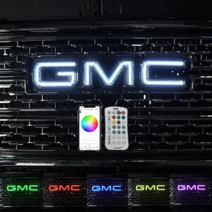 Multicolored LED Logo to fit GMC Front Emblem - Illuminated Truck Logos 2007-2018 Sierra Models - Replacement to fit GMC Emblems for Trucks - LED Truck Logo Emblems - Made in USA