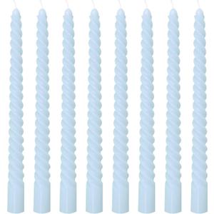 8 Pack 10 Inch Baby-Blue Spiral Taper Candle Set, 7/8 Inch Unscented Driples Candlesticks for Home Decoration, 6-7 Hours Burn