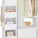 MOYIPIN Portable ClosetFree Standing Wardrobe Closet with Hanging Rod and CurtainClothes Storage Organizer, for Cloakroom, Bedroom40.55 x 16.73 x 65.35InchesWhite