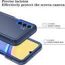 Qinmay Phone Case for Samsung Galaxy A15 5G Case with HD Screen Protector, Heavy Duty Shockproof & Dropproof 3-Layer Cover Phone Case for Galaxy A15,NavyBlue