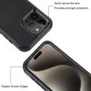 Joylifeboard Phone Case for iPhone 15 Pro Max Case, 3 in 1 Heavy Duty Protection Phone Case for 15 Pro Max, 3-Layers [Shockproof] [Dropproof] Case Cover for Apple 15 Pro Max 6.7 inch (Black)