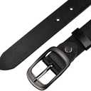 West Leathers [2 Pack] Leather Belt Women-Womens Leather Belt with Pin Buckle-Belts for Women for Jeans, Pants, Dresses (Black)