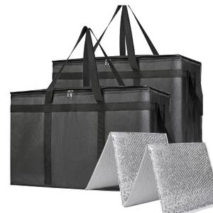 Bodaon 2-Pack Insulated Food Delivery Bag 2PK Removable Hard Bottom for 23" W x 14" D Bag Bodaon 2-Pack Insulated Food Delivery Bag 2PK Removable Hard Bottom for 23" W x 14" D Bag