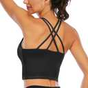 Backless Sports Bra XUNYU Longline Sports Bras For Women High Support Strappy Workout Tank Tops Medium