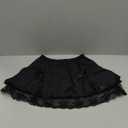 Women Lace Patchwork Mini Pleated Skirts High Waist Lace Up Ruffle Short Skirts Harajuku Goth Skirt (Small)