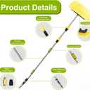 SISUPASSIE 12FT Car Wash Brush with Long Handle, Telescopic Car Wash Brush with Soap Dispenser, 12-Inch Soft Bristle Car Cleaning Brush for Cleaning Car, RV, Truck, Boat, Solar Panels, Yellow